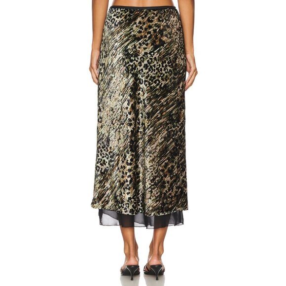 Le Superbe Velvet Underground Skirt Velvet Leopard Womens Size Large - Picture 5 of 10